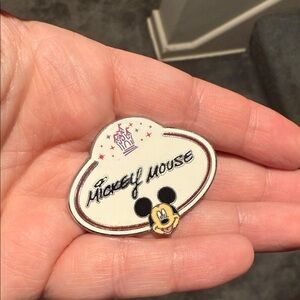 Disney Mickey Mouse Name Tag Pin - White and Black